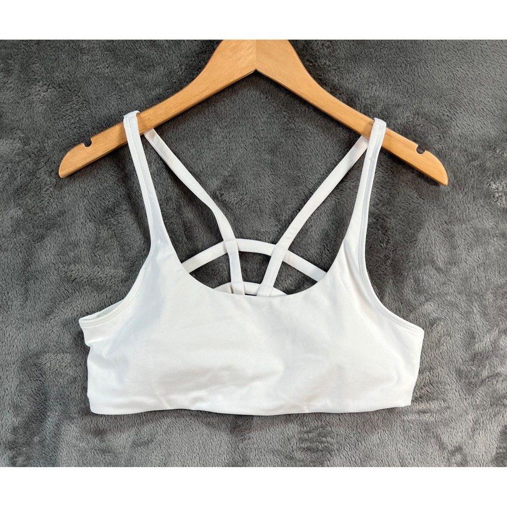 Vuori Yosemite Bra Size XL White VW104 Active Strappy Athletic Workout